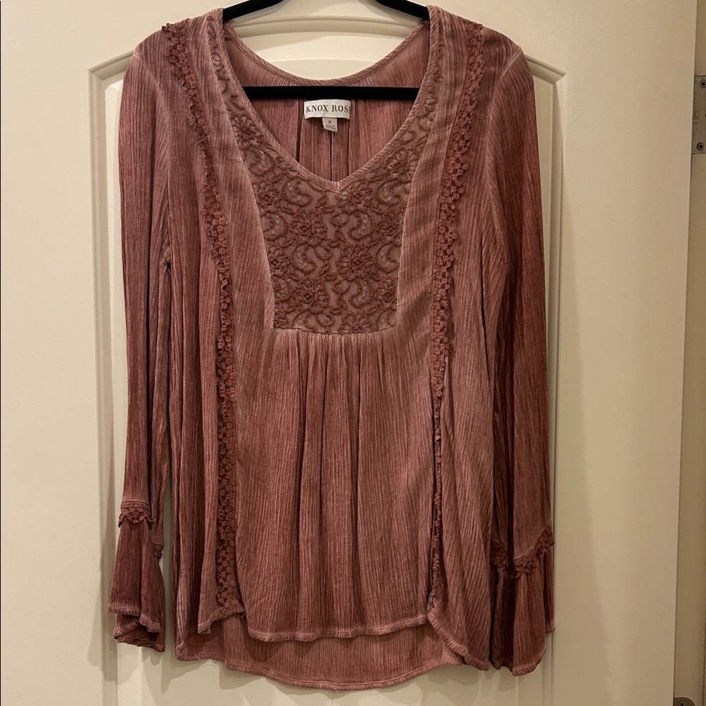 Knox Rose Women's Mauve Textured Blouse